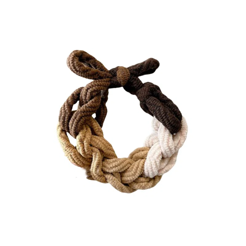 水中玉 韩式丸子头盘发头绳高弹力彩色高端编织发绳皮筋头饰 发圈 女款