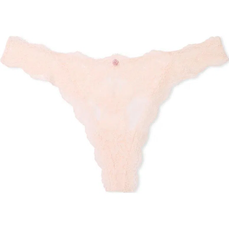 Victoria's Secret DREAM ANGELS Lace Thong Panty Purest Pink 1