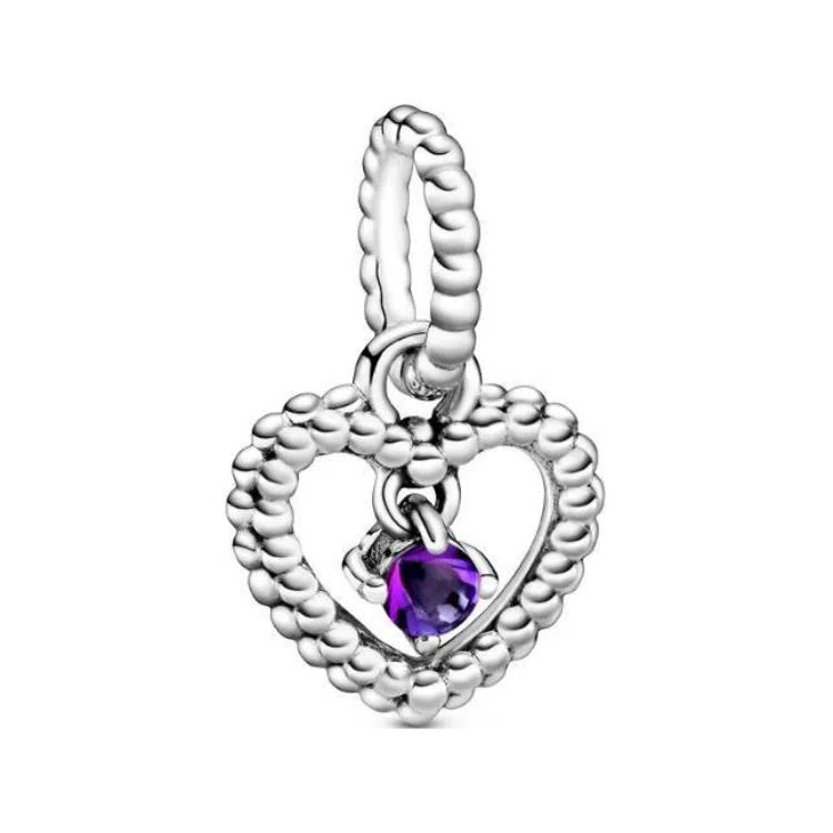 Pandora Inlaid Purple Pendant Silver