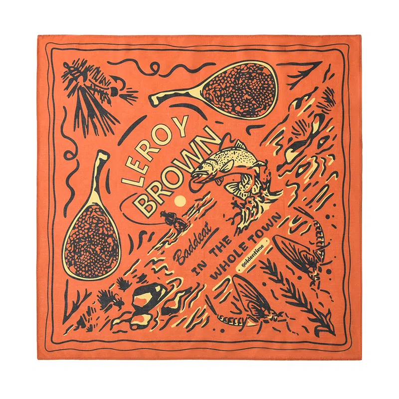 滚烫时光 纯棉西部牛仔印花复古小众阿美咔叽方巾 头巾 男女同款情侣款