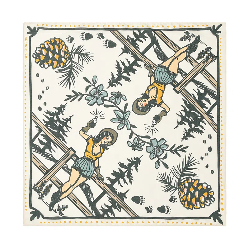 滚烫时光 纯棉牛仔女郎印花美式复古街舞方巾 头巾 男女同款情侣款