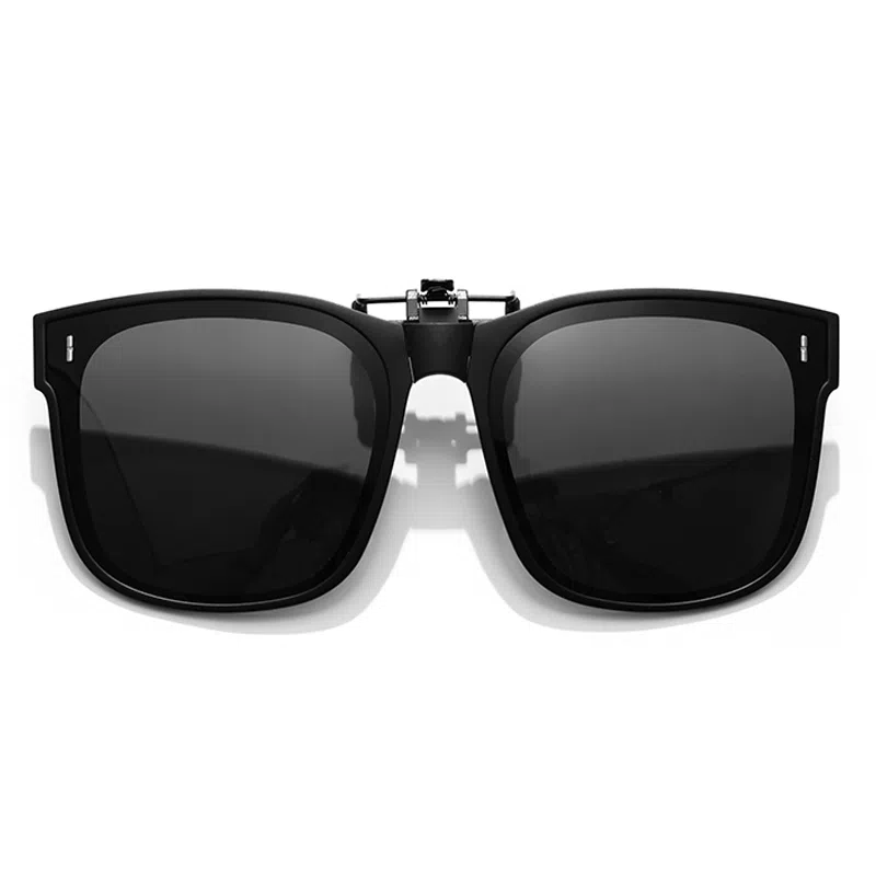 沙乐华 近视镜折叠墨镜夹片可上翻超轻偏光眼睛开车专用防紫外线 方形 太阳眼镜 男女同款情侣款