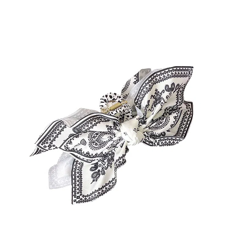 妖娆猫 新中式法式高级感腰果花抓夹女字母爱心后脑勺盘发发量多鲨鱼夹发饰发圈头饰 发夹 女款