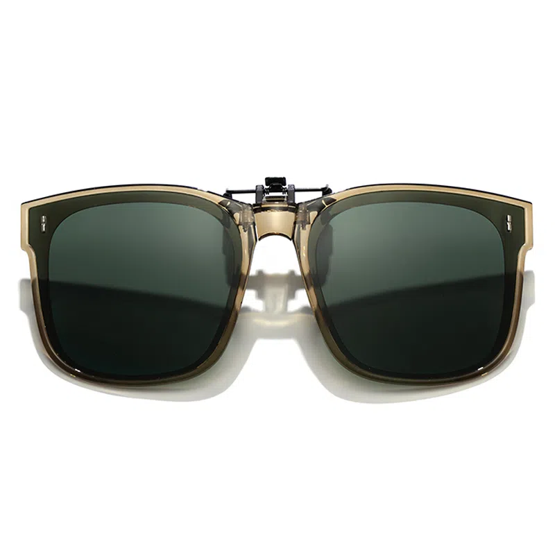 沙乐华 近视镜折叠墨镜夹片可上翻超轻偏光眼睛开车专用防紫外线 方形 太阳眼镜 男女同款情侣款