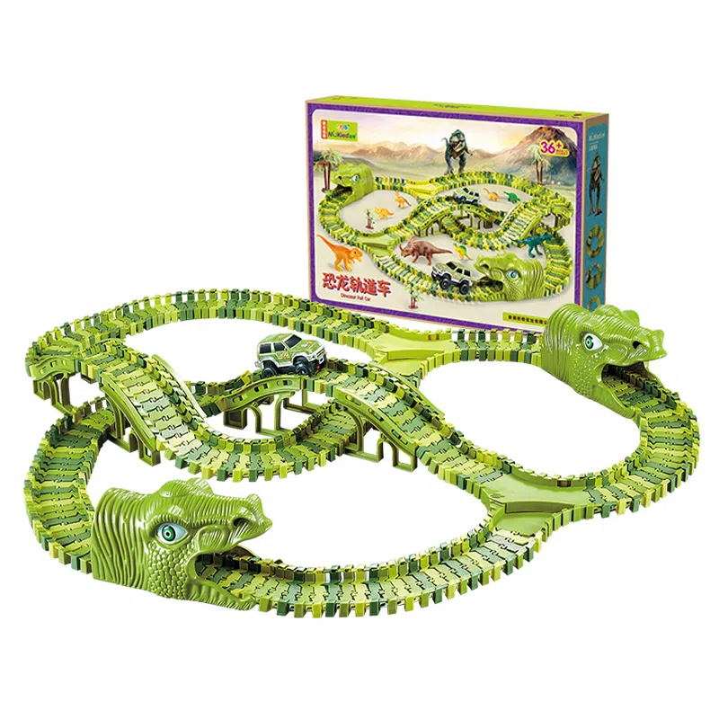 澳梦星 恐龙盘山轨道车小火车 闯关大冒险汽车隧道 早教益智玩具