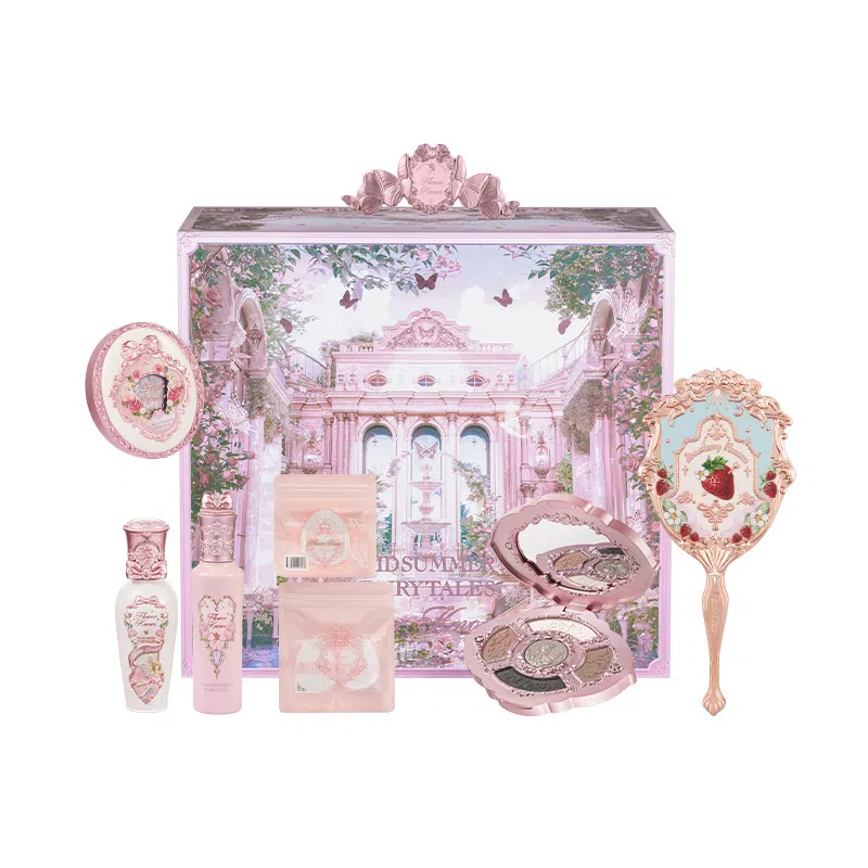 花知晓 叙意礼盒彩妆套组 自然哑光 唇釉腮红眼影易上色