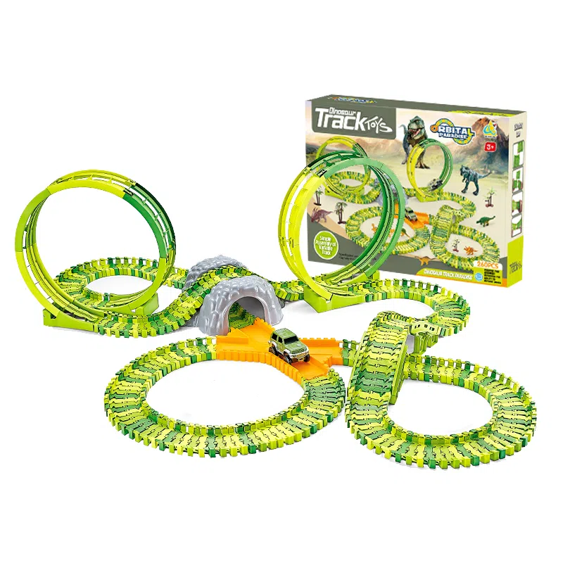 澳梦星 恐龙盘山轨道车小火车 闯关大冒险汽车隧道 早教益智玩具