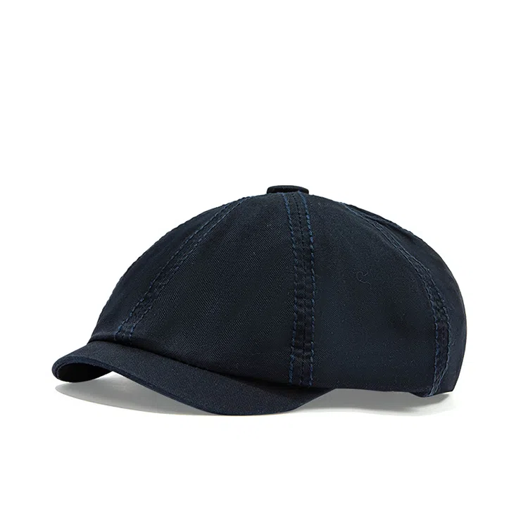 浪莎 八角复古英伦风前进帽大头围显脸小纯色文艺短檐 棉 贝雷帽 女款