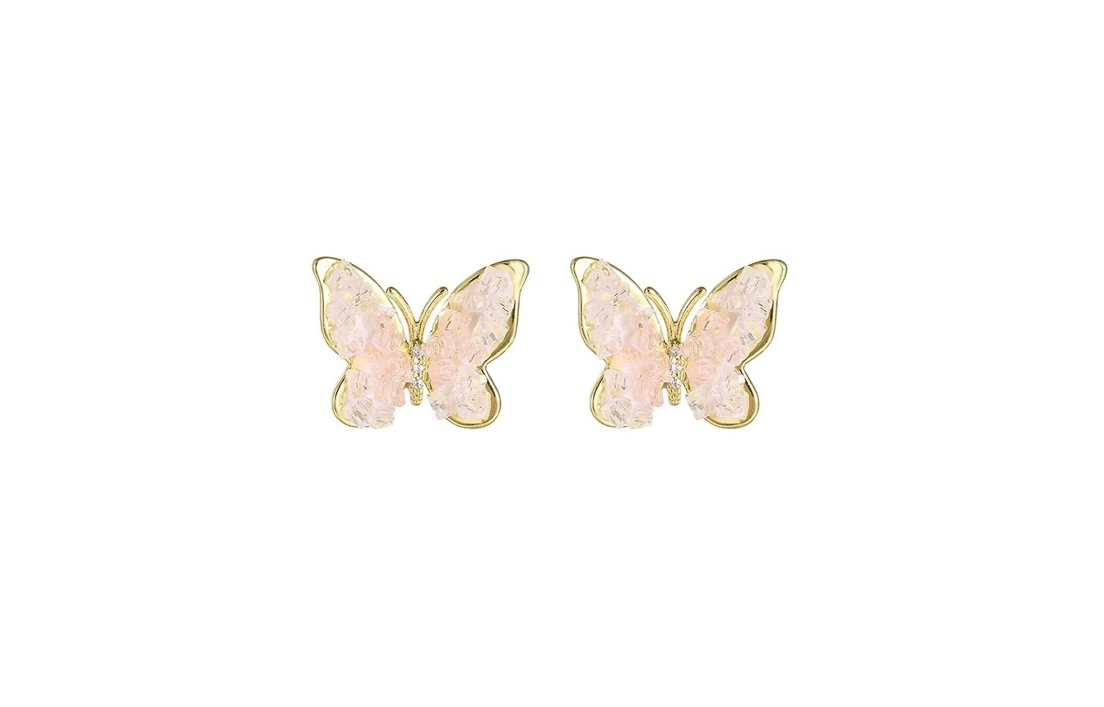 MIDNIGHT MOMENT Butterfly Clip-On Earrings Pink Gradient