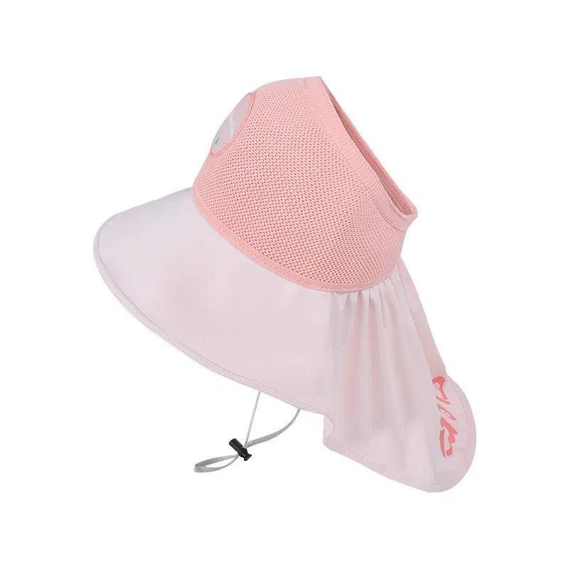山一丸 帽子户外防紫外线遮阳大檐披肩空顶防晒 冰丝 渔夫帽 儿童款