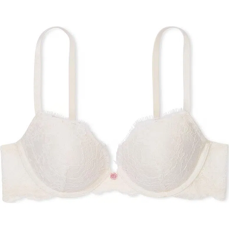 Victoria's Secret Dream Angels Lace Push-Up Bra Coconut White
