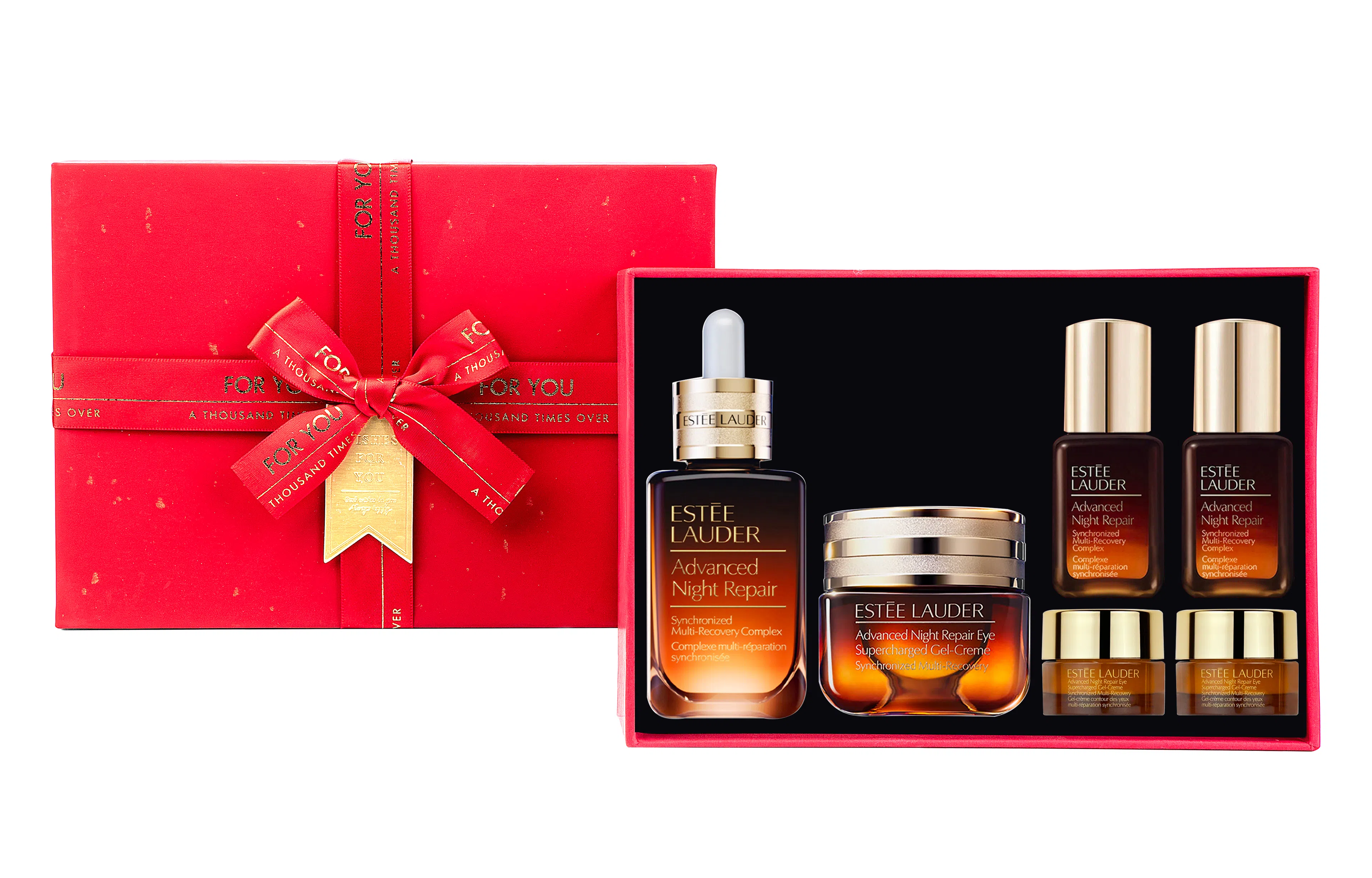 雅诗兰黛 奢宠六件礼 小棕瓶 熬夜眼霜 面部精华液 尊享挚爱礼盒 淡纹紧致保湿修护