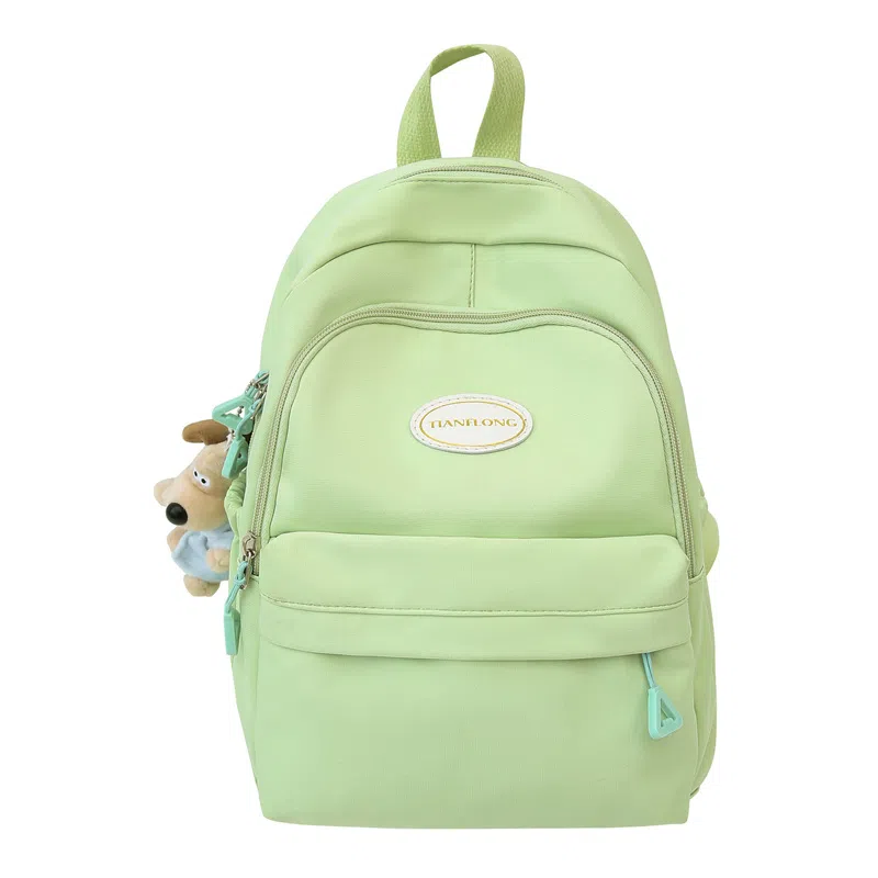 醇龙 多色百搭日系韩版纯色通用 尼龙 双肩包 常规 男女同款情侣款 黑/白/黄/绿/粉