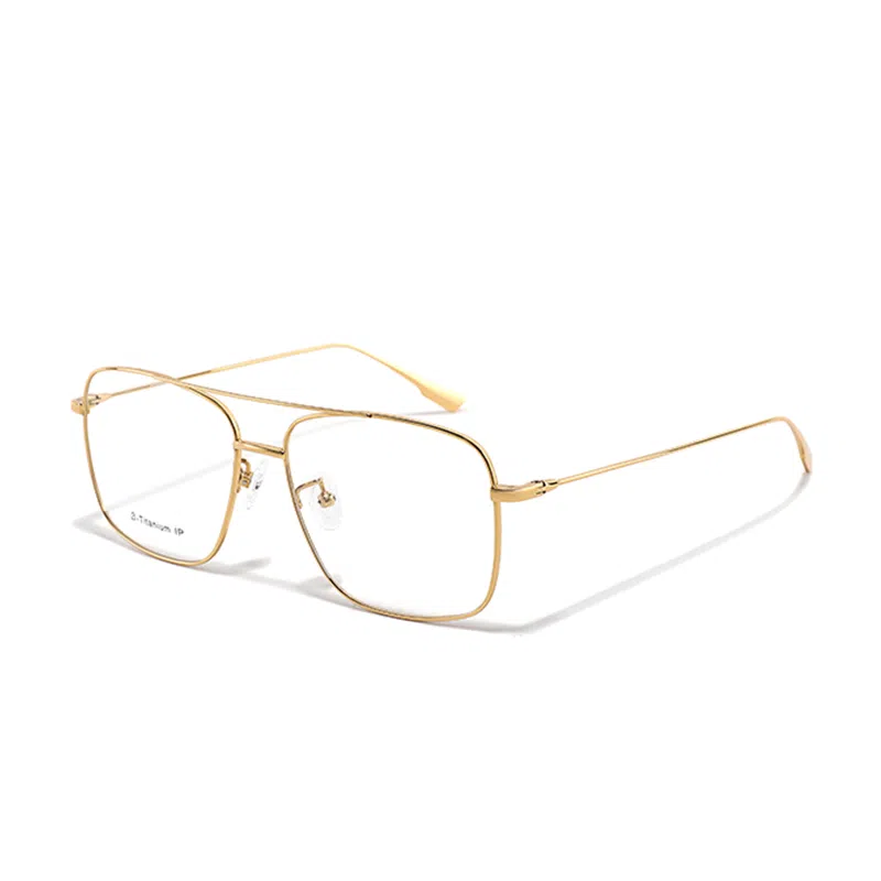 【联系客服可选配镜套餐】 佐川 高端纯钛银丝近视眼镜 时尚复古双梁眼镜 超轻轻奢 可配防蓝光变色 飞行员式 光学镜架 男女同款情侣款