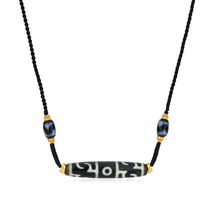 佐卡伊 莲师法器天珠 藏式小众高级轻奢编织国潮国风新中式民族风招财纳福 玛瑙 项链 男女同款情侣款