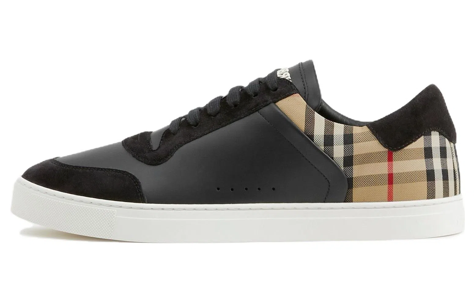 Burberry Round Toe Low Lace-Up Sneakers Black
