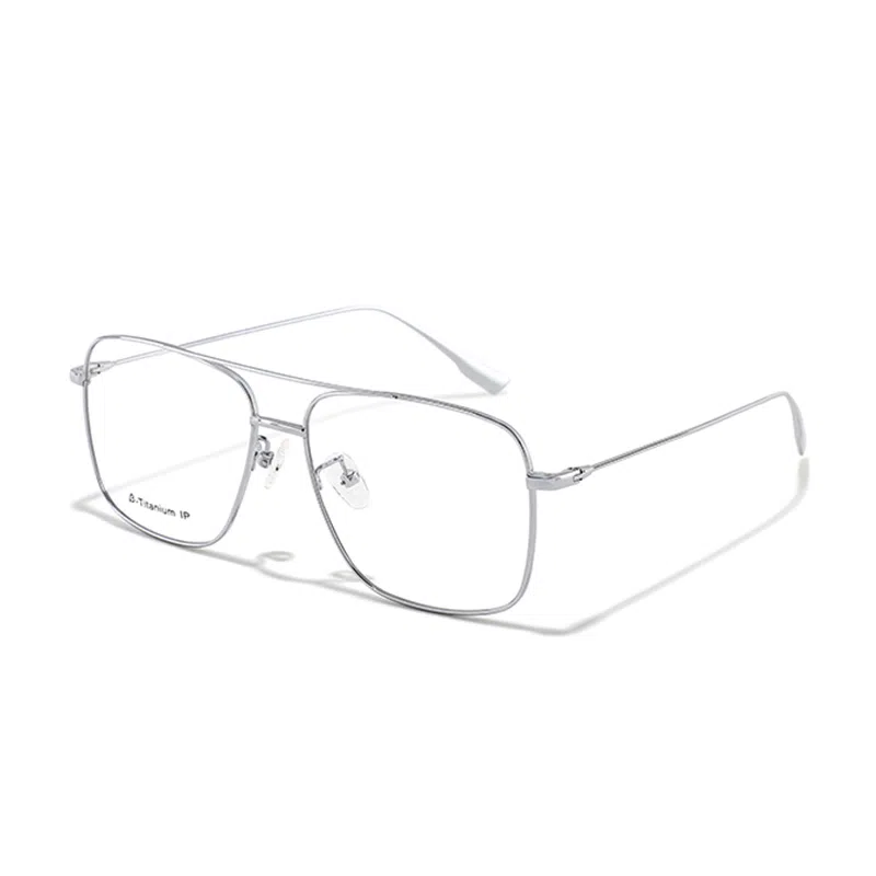 【联系客服可选配镜套餐】 佐川 高端纯钛银丝近视眼镜 时尚复古双梁眼镜 超轻轻奢 可配防蓝光变色 飞行员式 光学镜架 男女同款情侣款