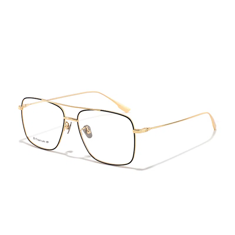 【联系客服可选配镜套餐】 佐川 高端纯钛银丝近视眼镜 时尚复古双梁眼镜 超轻轻奢 可配防蓝光变色 飞行员式 光学镜架 男女同款情侣款