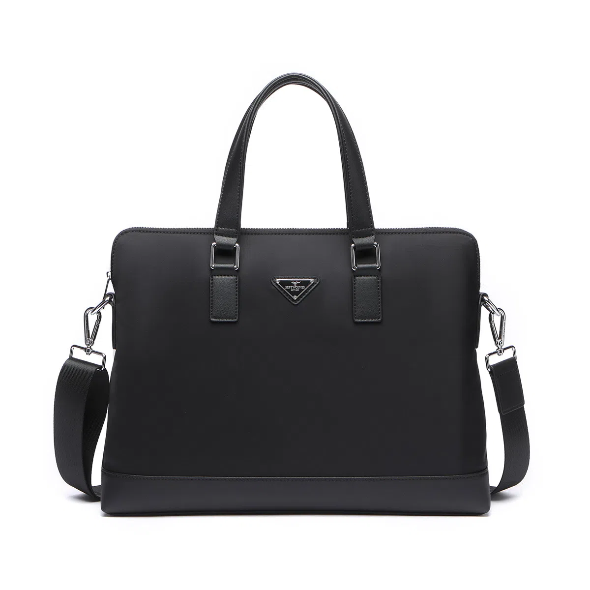 SEPTWOLVES Large Capacity Zipper Tote Bag Black