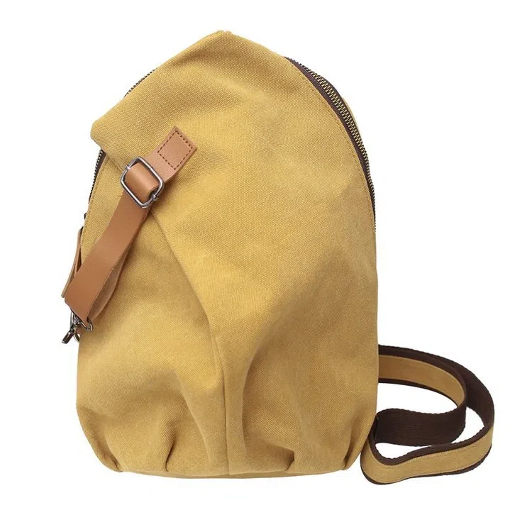 泰克森 运动休闲简约便携 帆布 帆布单肩斜挎胸包 常规 男女同款情侣款 白色/卡其色/黑色/灰色