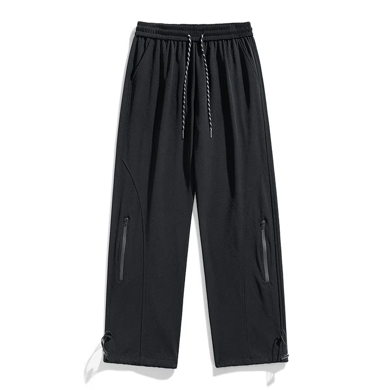 美式复古机能风街头户外山系简约百搭中腰宽松直筒垂感学院做旧水洗弹力柔软不硬休闲裤 男女同款