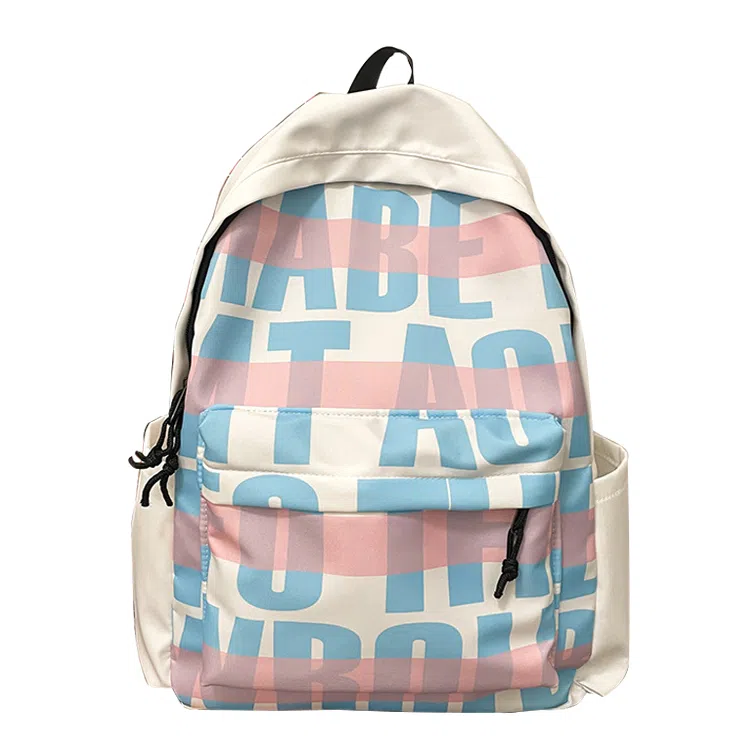 艾妮兔 高颜值小众初高中大学生通勤休闲 尼龙 双肩包 女款 粉色/蓝色/绿色/黑色