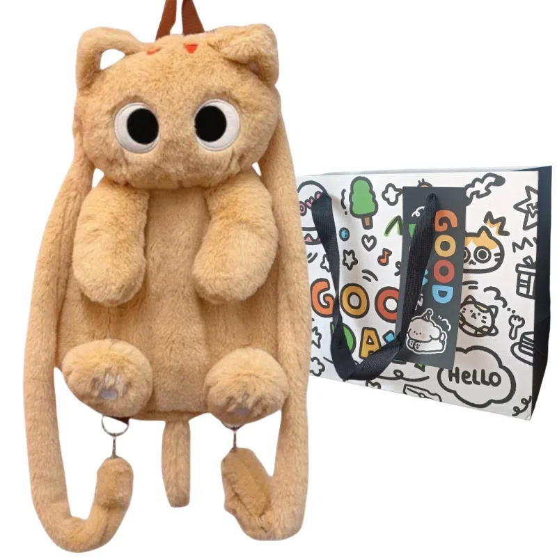 公主恋人 创意造型猫咪双肩包软乎乎的包包公仔抱枕 不掉毛不掉色填充饱满实用 玩偶周边