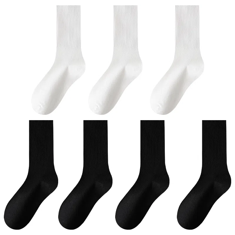 莫代尔 纯色简约透气耐穿袜高弹力堆堆袜减龄无痕透气舒适裸感亲肤柔软吸湿排汗中筒袜 女款 组合装