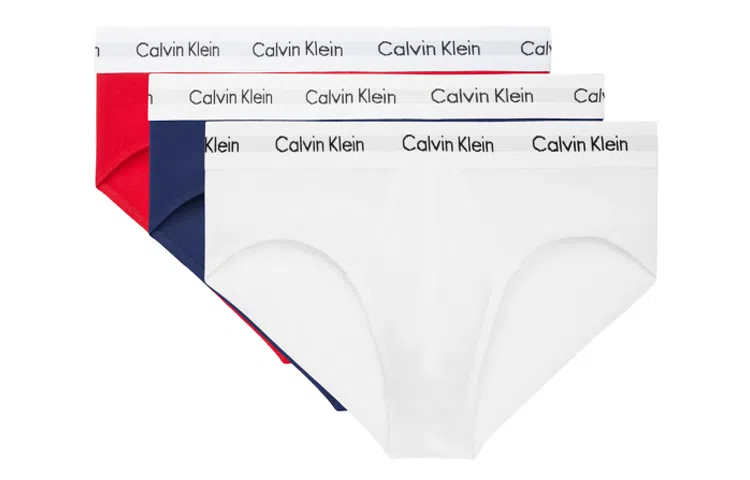 Calvin Klein Logo Triangle Briefs 3-Pack Red White Blue