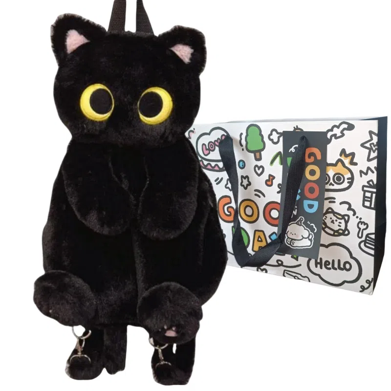 公主恋人 创意造型猫咪双肩包软乎乎的包包公仔抱枕 不掉毛不掉色填充饱满实用 玩偶周边