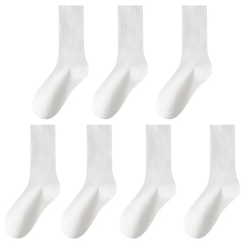 莫代尔 纯色简约透气耐穿袜高弹力堆堆袜减龄无痕透气舒适裸感亲肤柔软吸湿排汗中筒袜 女款 组合装