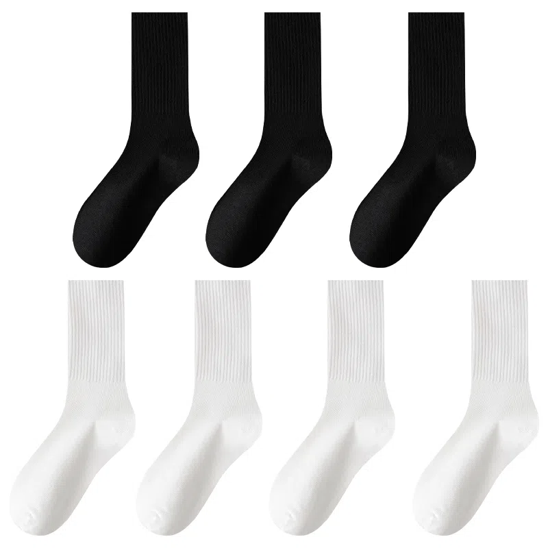 莫代尔 纯色简约透气耐穿袜高弹力堆堆袜减龄无痕透气舒适裸感亲肤柔软吸湿排汗中筒袜 女款 组合装