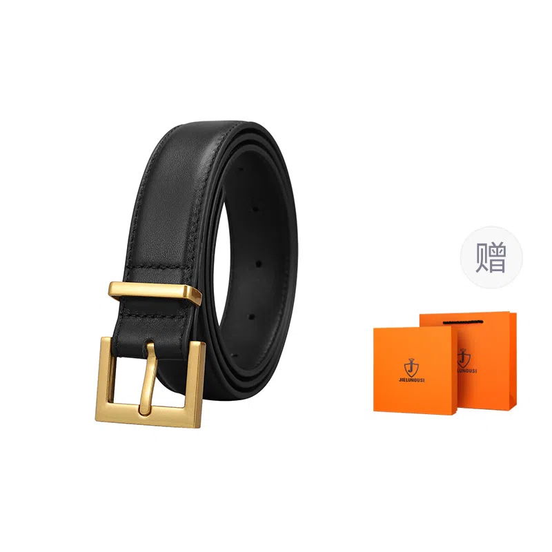 杰伦欧斯 装饰针扣配牛仔裤配西装真皮 头层牛皮 皮带 女款