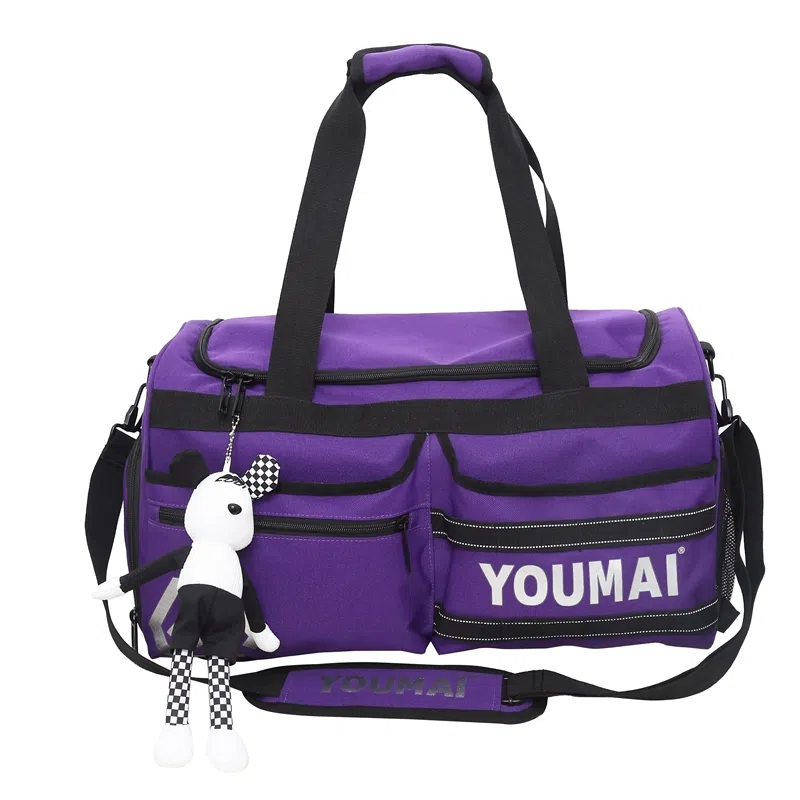 醇龙 中性风休闲简约旅游时尚百搭多功能 尼龙布 旅行包 男女同款情侣款 黑/黄/紫/红/灰/青绿/粉