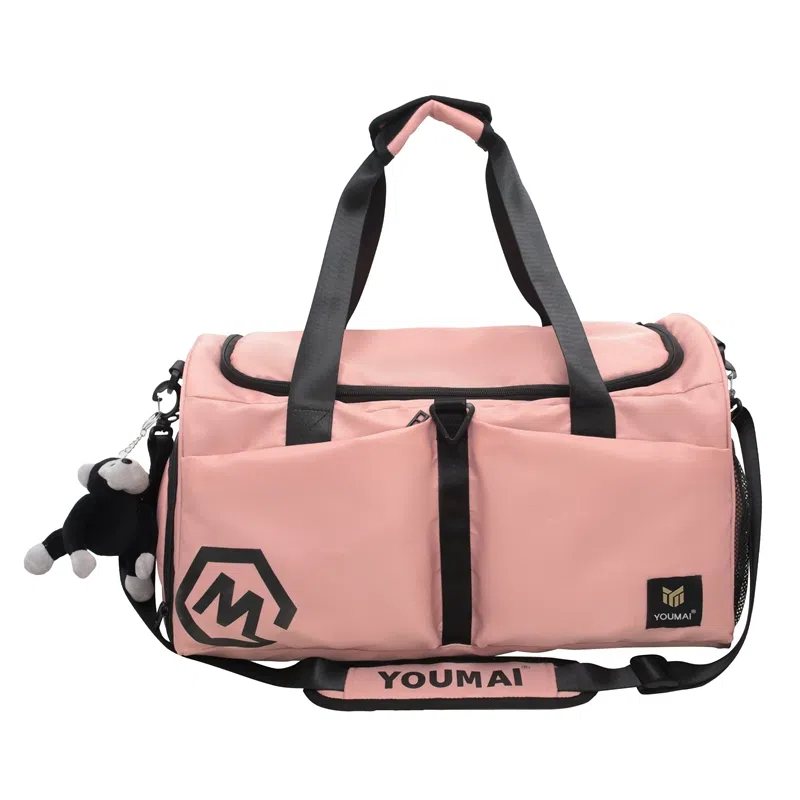 醇龙 多口袋 大容量 干湿分离 尼龙布 单肩斜挎旅行包 常规 男女同款情侣款 黑/卡其/粉/黄/红/青绿/蓝/军绿