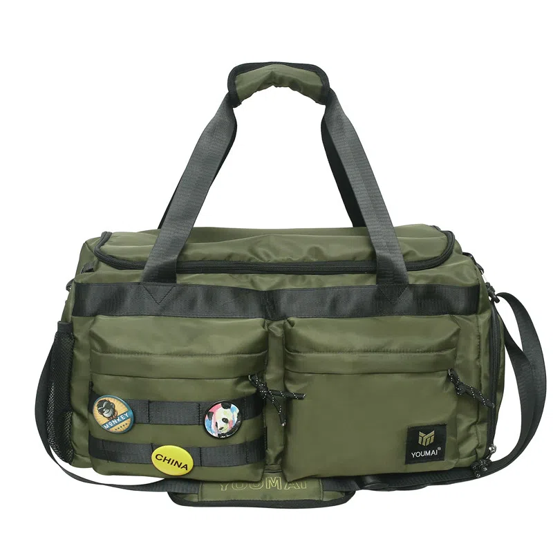 醇龙 大容量干湿分离时尚休闲 尼龙布 单肩包 男女同款情侣款 黑/青绿/黄/蓝/军绿/粉/卡其