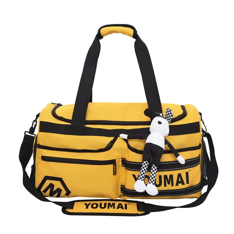 醇龙 中性风休闲简约旅游时尚百搭多功能 尼龙布 旅行包 男女同款情侣款 黑/黄/紫/红/灰/青绿/粉