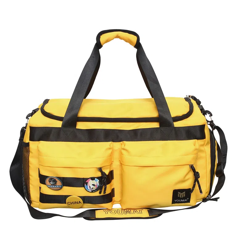 醇龙 大容量干湿分离时尚休闲 尼龙布 单肩包 男女同款情侣款 黑/青绿/黄/蓝/军绿/粉/卡其