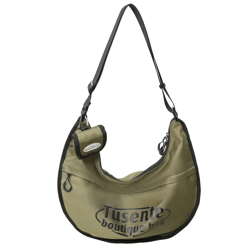 彤彤兔 小众日系休闲通勤 尼龙 单肩包 女款 黑色/绿色/浅灰色