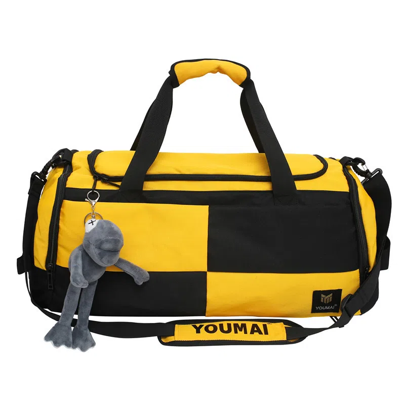 醇龙 简约多功能干湿分离百搭休闲撞色设计短途旅游时尚百搭 牛津布 旅行包 男女同款情侣款 蓝/灰/粉/青绿/黑/红/黄/紫