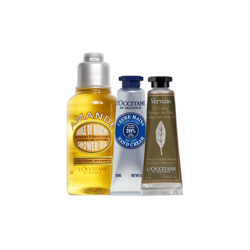 欧舒丹 甜扁桃沐浴油香氛手霜体验装 卸防晒紧致肌肤小样套装旅行便携 保湿滋润