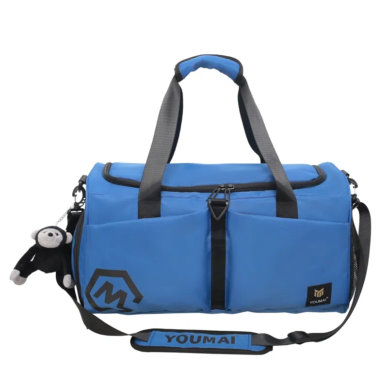 醇龙 多口袋 大容量 干湿分离 尼龙布 单肩斜挎旅行包 常规 男女同款情侣款 黑/卡其/粉/黄/红/青绿/蓝/军绿