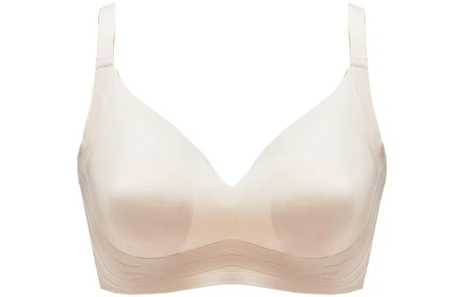 多情猫 纯色聚拢防下垂无钢圈文胸 肤色