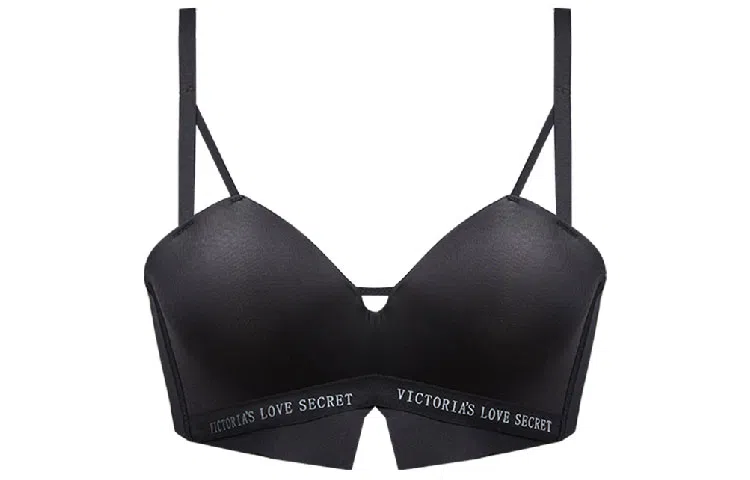 多情猫 纯色休闲运动聚拢防下垂文胸 黑色