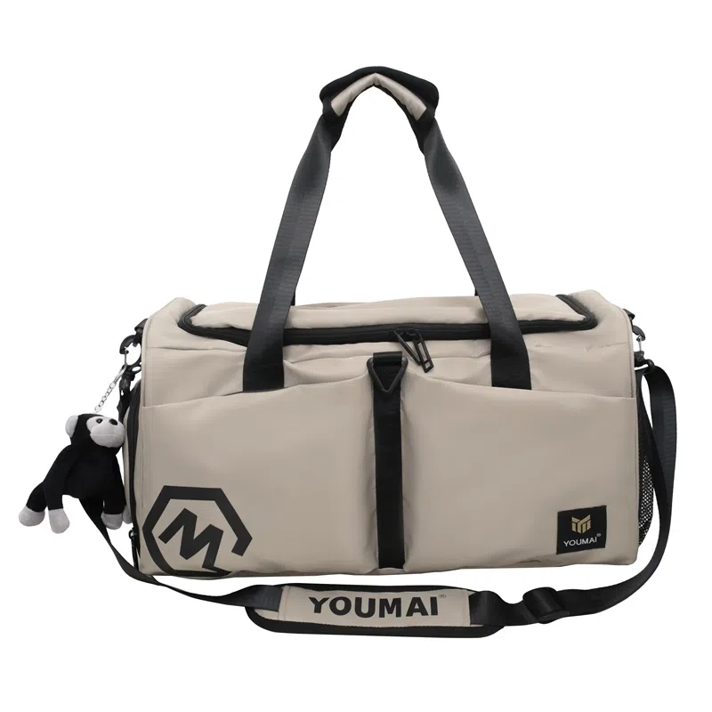 醇龙 多口袋 大容量 干湿分离 尼龙布 单肩斜挎旅行包 常规 男女同款情侣款 黑/卡其/粉/黄/红/青绿/蓝/军绿