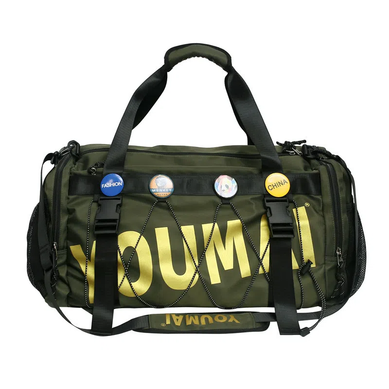 醇龙 多功能干湿分离休闲简约短途旅游时尚百搭 尼龙布 旅行包 男女同款情侣款 黑/青绿/军绿/黄/粉/卡其