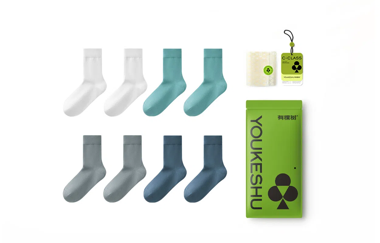 Youkeshu Sport Socks Mid-Crew 4-Pack
