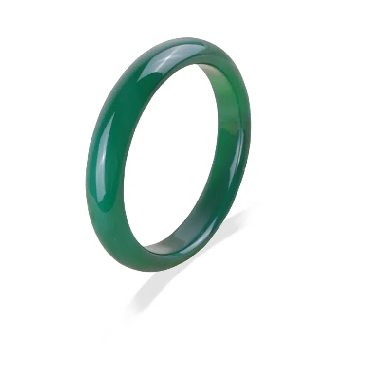 重庆金店 满绿新中式国潮美人镯温婉气质小众古风汉服旗袍优雅复古清冷感叠戴镯细腻显白 琉璃 玉石手镯 男女同款情侣款