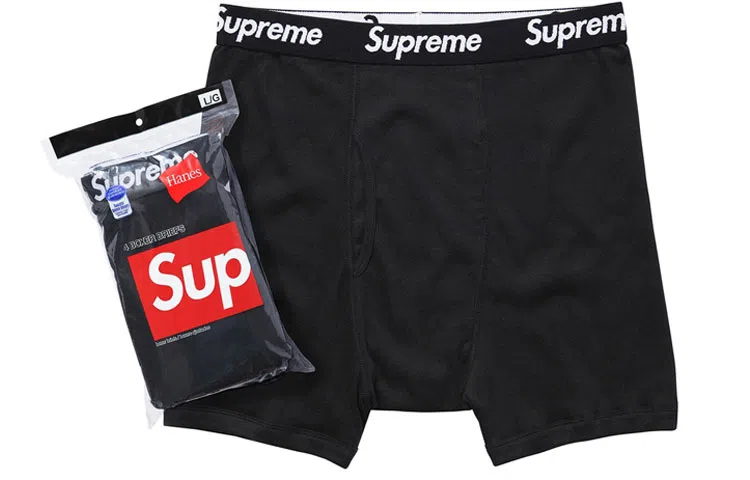 Supreme x Hanes Boxer Briefs Black
