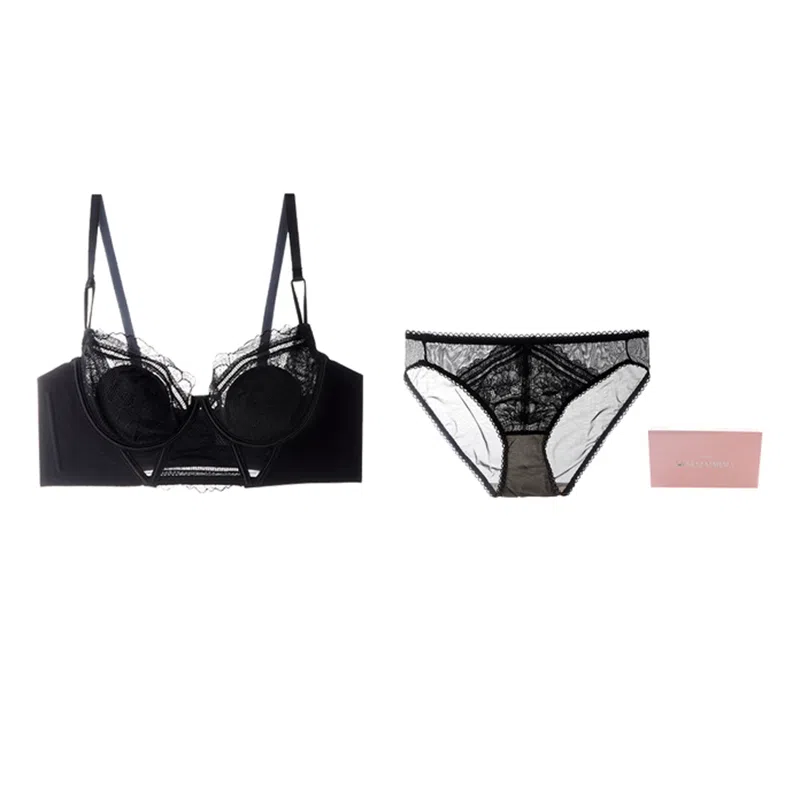 内在密码 薄款大胸显小本命年性感聚拢内衣裤套装 女款